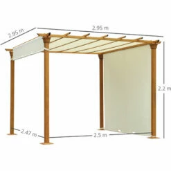 Outsunny Outdoor Retractable Pergola Gazebo Garden Sun Shade Canopy Shelter -Outsunny store 18423683 2