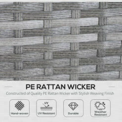 Outsunny 6Pcs Rattan Sofa Set Coffee Table Footstool Outdoor With Cushions -Outsunny store 18423686 4