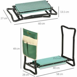 Alternative view of Outsunny Steel Frame Garden Kneeler Seat Duo Foam Bag Tool Bag Pouch Foldable
