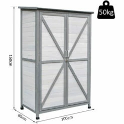 Outsunny Solid Wood Garden Large Storage Outdoor Lawn Shed For Long Tool W/ Lock -Outsunny store 18491542 2