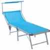 Outsunny Outdoor Lounger Fold 180° Reclining Chair W/ Adjustable Canopy Blue 2 Outsunny Outdoor Lounger Fold 180° Reclining Chair W/ Adjustable Canopy Blue -Outsunny store 18514312 1
