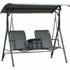 Outsunny 2 Person Swing Chair With Pivot Table & Middle Storage Console, Grey 2 Outsunny 2 Person Swing Chair With Pivot Table & Middle Storage Console, Grey -Outsunny store 18709892 1