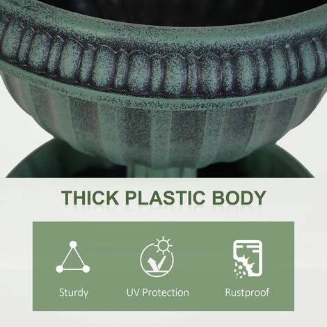 Outsunny 3-tier Chelsea Planter Flowers Display Fountain Stable Base, Green Outsunny 3-tier Chelsea Planter Flowers Display Fountain Stable Base, Green -Outsunny store 18852878 5