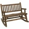 Outsunny Fir Wood Rocking Bench Wooden Patio 2-Person Outdoor Rocker Brown 2 Outsunny Fir Wood Rocking Bench Wooden Patio 2-Person Outdoor Rocker Brown -Outsunny store 19068635 1