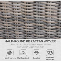 Outsunny 5 Pcs Rattan Garden Furniture Set Single Sofa Stool Coffee Table -Outsunny store 19091906 4