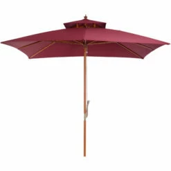 Outsunny 3M Garden Parasol Patio Bamboo Sun Umbrella Sun Shade Outdoor Canopy