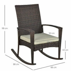 Outsunny Garden Rattan Rocking Chair, Bistro Recliner Rocker Furniture Seater 3 Outsunny Garden Rattan Rocking Chair, Bistro Recliner Rocker Furniture Seater -Outsunny store 1931768 2