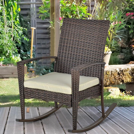 Outsunny Garden Rattan Rocking Chair, Bistro Recliner Rocker Furniture Seater Outsunny Garden Rattan Rocking Chair, Bistro Recliner Rocker Furniture Seater -Outsunny store 1931768 3