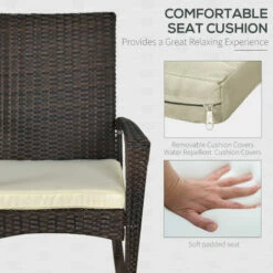 Outsunny Garden Rattan Rocking Chair, Bistro Recliner Rocker Furniture Seater 6 Outsunny Garden Rattan Rocking Chair, Bistro Recliner Rocker Furniture Seater -Outsunny store 1931768 5