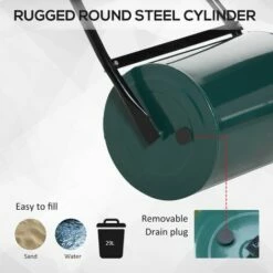 Outsunny Lawn Roller Large Heavy Duty Metal Sand Or Water Filled Garden Outdoor 6 Outsunny Lawn Roller Large Heavy Duty Metal Sand Or Water Filled Garden Outdoor -Outsunny store 1931777 5