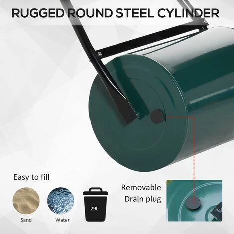 Outsunny Lawn Roller Large Heavy Duty Metal Sand or Water Filled Garden Outdoor Outsunny Lawn Roller Large Heavy Duty Metal Sand Or Water Filled Garden Outdoor -Outsunny store 1931777 5