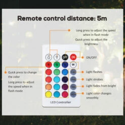 Outsunny HOMCOM Globe LED Light With Rechargeable 16 Modes Wireless Remote Control Ф30cm 10 Outsunny HOMCOM Globe LED Light With Rechargeable 16 Modes Wireless Remote Control Ф30cm -Outsunny store 19670333 4