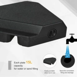 Outsunny 4PCs Fillable Parasol Base W/ Steel Cross Base Garden Umbrella Weight 5 Outsunny 4PCs Fillable Parasol Base W/ Steel Cross Base Garden Umbrella Weight -Outsunny store 20488126 4