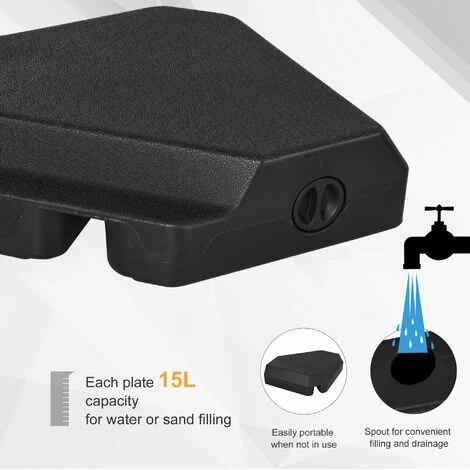 Outsunny 4PCs Fillable Parasol Base w/ Steel Cross Base Garden Umbrella Weight Outsunny 4PCs Fillable Parasol Base W/ Steel Cross Base Garden Umbrella Weight -Outsunny store 20488126 4