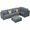 Outsunny 4 Pieces Rattan Furniture Set Sofa Chair Coffee Table Wicker Grey 1 Outsunny 4 Pieces Rattan Furniture Set Sofa Chair Coffee Table Wicker Grey -Outsunny store 2093437 1