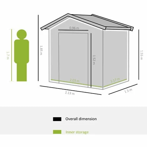 Outsunny Garden Shed Storage Unit w/Locking Door Floor Foundation Vent Green Outsunny Garden Shed Storage Unit W/Locking Door Floor Foundation Vent Green -Outsunny store 2093440 2