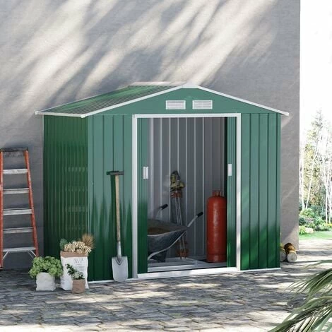 Outsunny Garden Shed Storage Unit w/Locking Door Floor Foundation Vent Green Outsunny Garden Shed Storage Unit W/Locking Door Floor Foundation Vent Green -Outsunny store 2093440 3