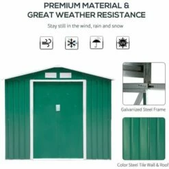 Outsunny Garden Shed Storage Unit W/Locking Door Floor Foundation Vent Green 5 Outsunny Garden Shed Storage Unit W/Locking Door Floor Foundation Vent Green -Outsunny store 2093440 4