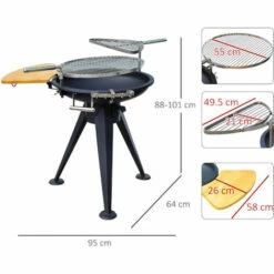 Outsunny Patio Fire Pit Barbecue Double Grill Stove Outdoor Brazier Burner BBQ -Outsunny store 2093444 2
