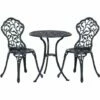 Outsunny Cast Aluminum Bistro Set Garden Coffee Table Chair Outdoor Dining Seat -Outsunny store 2093445 1