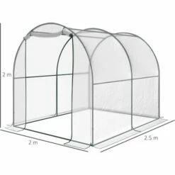 Outsunny Walk In Polytunnel Greenhouse W/ Roll Up Door PVC Cover, 2.5 X 2m -Outsunny store 2319923 2