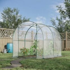 Outsunny Walk In Polytunnel Greenhouse W/ Roll Up Door PVC Cover, 2.5 X 2m -Outsunny store 2319923 3