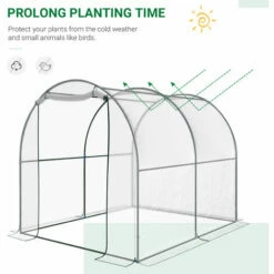 Outsunny Walk In Polytunnel Greenhouse W/ Roll Up Door PVC Cover, 2.5 X 2m -Outsunny store 2319923 4
