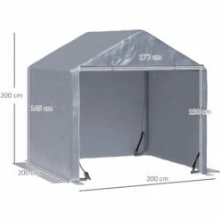 Outsunny 2x2m Temporary Outdoor Waterproof Carport W/ Steel Frame Accessories -Outsunny store 23437372 2