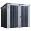 Outsunny 2-Bin Corrugated Steel Rubbish Storage Shed W/ Locking Doors Lid Unit 2 Outsunny 2-Bin Corrugated Steel Rubbish Storage Shed W/ Locking Doors Lid Unit -Outsunny store 23986035 1