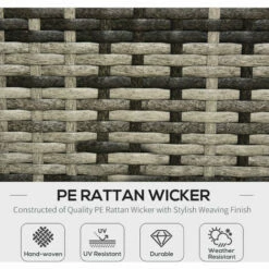 Outsunny 5 Pieces Rattan Sofa Set Wicker Sectional Cushion Patio Grey Garden -Outsunny store 25578446 4