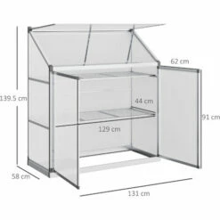 Outsunny 4x2ft 3-Tier Greenhouse Outdoor Plant Grow Aluminium Frame W/ Roof Door -Outsunny store 25844628 2