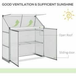 Outsunny 4x2ft 3-Tier Greenhouse Outdoor Plant Grow Aluminium Frame W/ Roof Door -Outsunny store 25844628 5