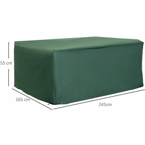 Outsunny 245x165x55cm UV Rain Protective Cover For Garden Patio Wicker Rattan 4 Outsunny 245x165x55cm UV Rain Protective Cover For Garden Patio Wicker Rattan - Image 2