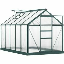 Outsunny store 26 Outsunny 6x10ft Walk-In Polycarbonate Greenhouse Plant Grow Galvanized Aluminium
