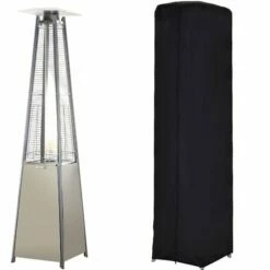 Outsunny 10.5KW Patio Gas Heater Outdoor Pyramid Propanes Heater W/ Cover