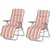 Outsunny Set Of 2 Adjustable Sun Lounger Recliner Reclining Seat Orange/White 2 Outsunny Set Of 2 Adjustable Sun Lounger Recliner Reclining Seat Orange/White -Outsunny store 2739453 1