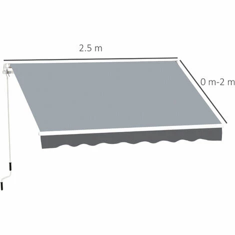 Outsunny Garden Sun Shade Canopy Retractable Awning, 2.5 x 2m, Grey Outsunny Garden Sun Shade Canopy Retractable Awning, 2.5 X 2m, Grey -Outsunny store 27950730 2