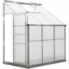 Outsunny Walk-In Garden Greenhouse Cold Frame Aluminum Polycarbonate 6 X 4ft