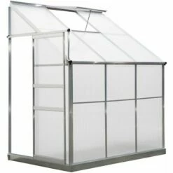 Outsunny Walk-In Garden Greenhouse Cold Frame Aluminum Polycarbonate 6 X 4ft