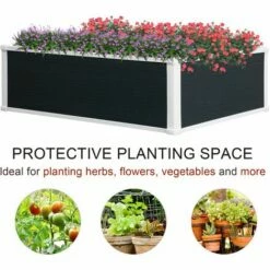 Outsunny Garden Raised Bed Planter Grow Containers Flower Pot PP 100 X 80cm -Outsunny store 27950779 4