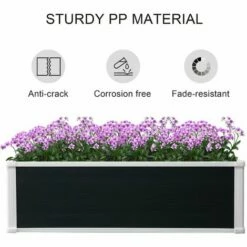 Outsunny Garden Raised Bed Planter Grow Containers Flower Pot PP 100 X 80cm -Outsunny store 27950779 5