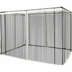 Outsunny 10 X 10ft Gazebo Replacement Mosquito Netting Screen Walls Black