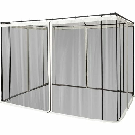 Outsunny 10 X 10ft Gazebo Replacement Mosquito Netting Screen Walls Black 3 Outsunny 10 X 10ft Gazebo Replacement Mosquito Netting Screen Walls Black