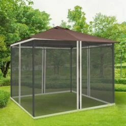 Outsunny 10 X 10ft Gazebo Replacement Mosquito Netting Screen Walls Black 9 Outsunny 10 X 10ft Gazebo Replacement Mosquito Netting Screen Walls Black -Outsunny store 27950800 3