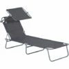 Outsunny Sun Bed Chairs Garden Lounger Recliner Reclining Folding Relaxer Beach Chair Patio Camping Grey -Outsunny store 2817892 1