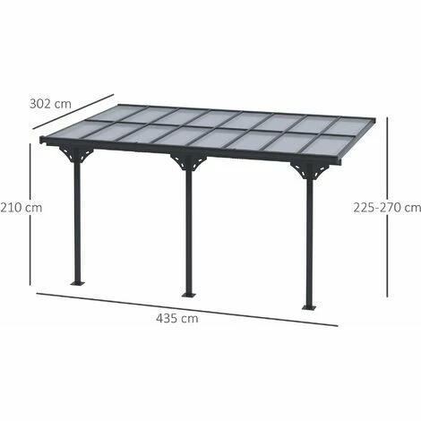 Outsunny Outdoor Patio Gazebo Pergola, Aluminum Post, 4.35 x 3 m PC Roof Outsunny Outdoor Patio Gazebo Pergola, Aluminum Post, 4.35 X 3 M PC Roof -Outsunny store 28297231 2