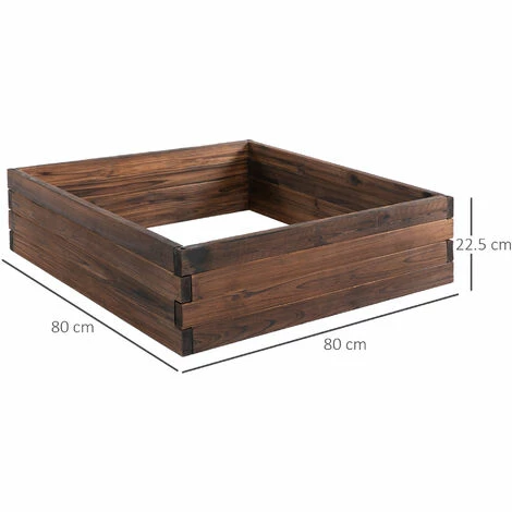 Outsunny Wooden Raised Garden Bed Planter Grow Containers Flower Pot 80 X 80cm 4 Outsunny Wooden Raised Garden Bed Planter Grow Containers Flower Pot 80 X 80cm - Image 2