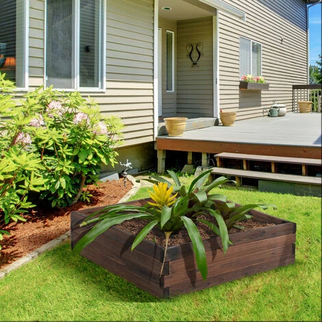Outsunny Wooden Raised Garden Bed Planter Grow Containers Flower Pot 80 X 80cm 5 Outsunny Wooden Raised Garden Bed Planter Grow Containers Flower Pot 80 X 80cm - Image 3