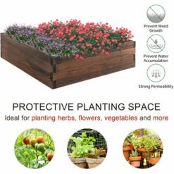Outsunny Wooden Raised Garden Bed Planter Grow Containers Flower Pot 80 X 80cm 10 Outsunny Wooden Raised Garden Bed Planter Grow Containers Flower Pot 80 X 80cm -Outsunny store 28365180 4