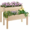 Outsunny 2-Piece Solid Fir Wood Plant Raised Bed Garden Step Planter Stand -Outsunny store 28365182 1